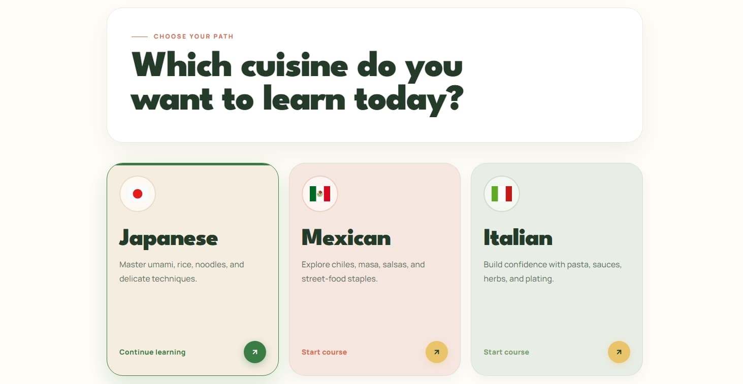 Step 1: Choose a cuisine